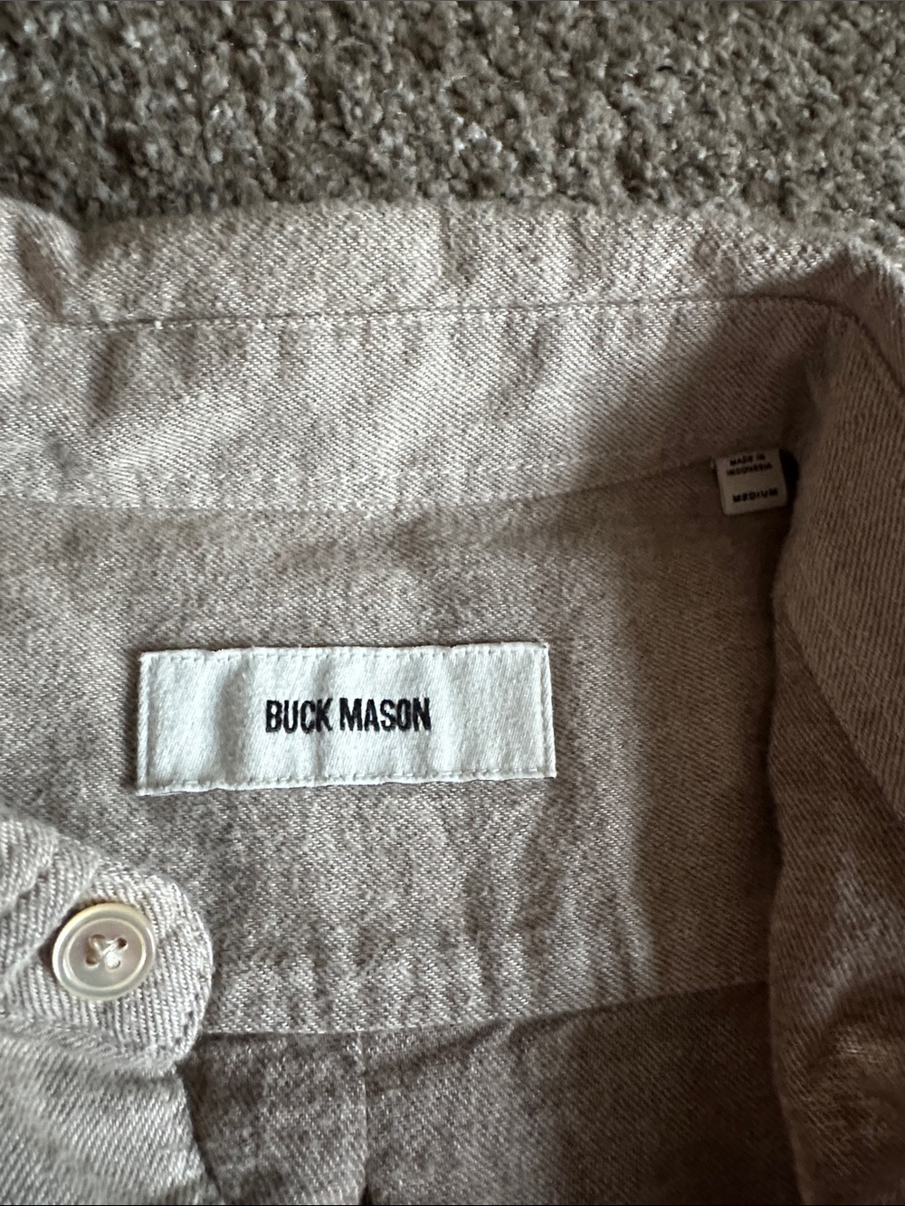 Buck Mason Light Taupe Casual Button-Down Shirt - Picture 2 of 5